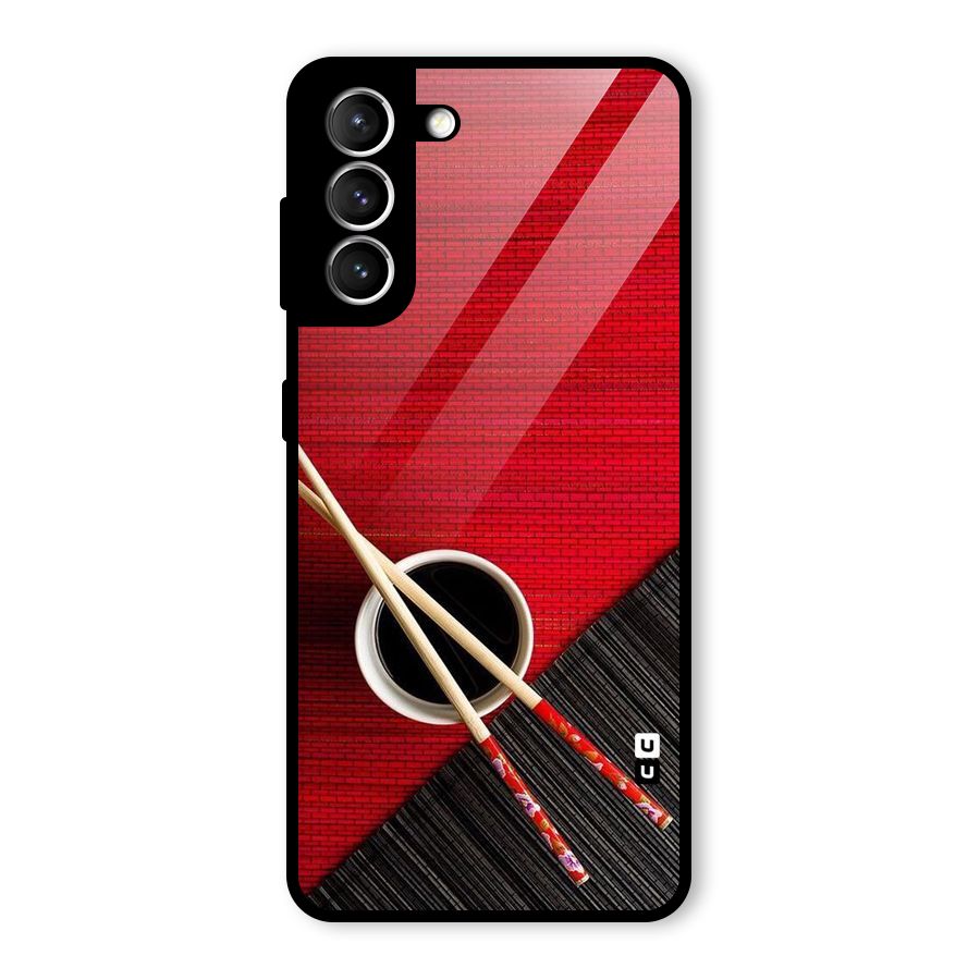 Cup Chopsticks Glass Back Case for Galaxy S21 5G