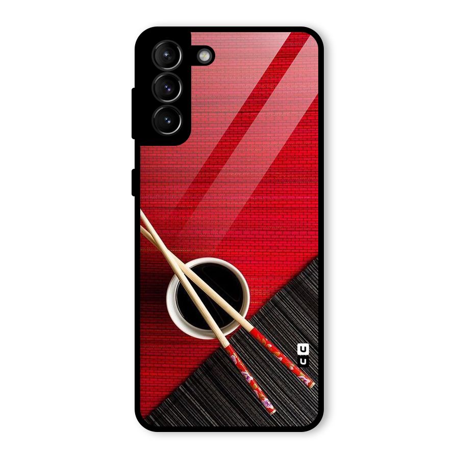 Cup Chopsticks Glass Back Case for Galaxy S21 Plus