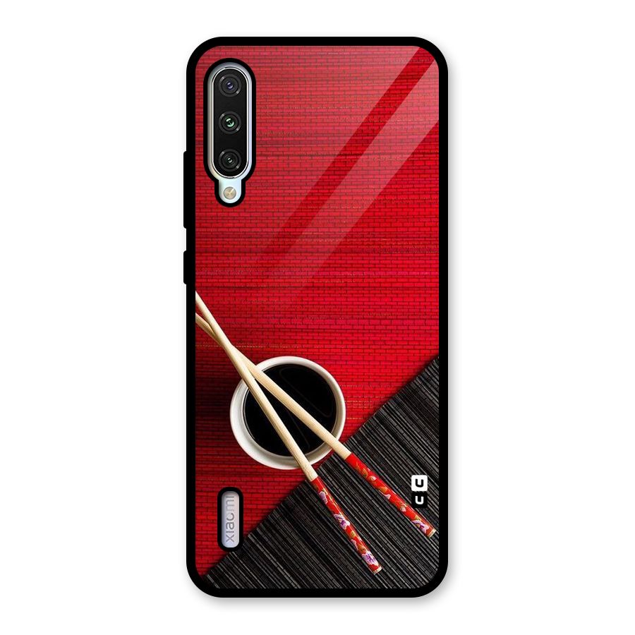Cup Chopsticks Glass Back Case for Mi A3