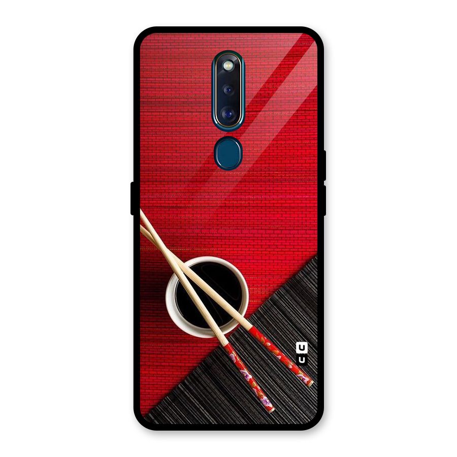 Cup Chopsticks Glass Back Case for Oppo F11 Pro