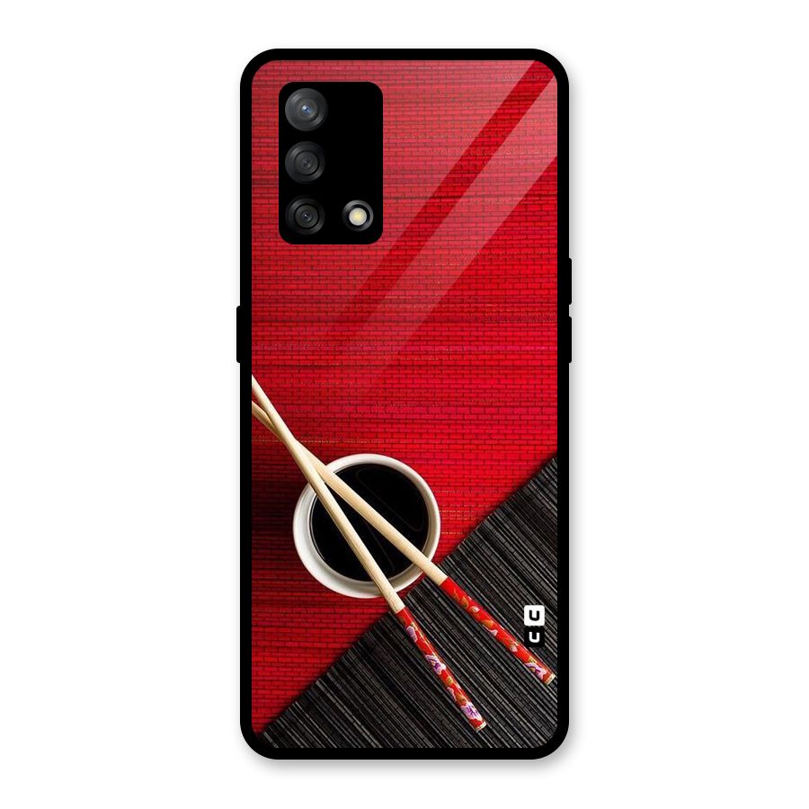 Cup Chopsticks Glass Back Case for Oppo F19