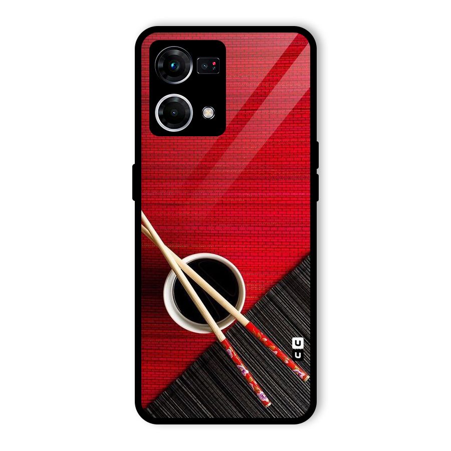 Cup Chopsticks Glass Back Case for Oppo F21 Pro 4G