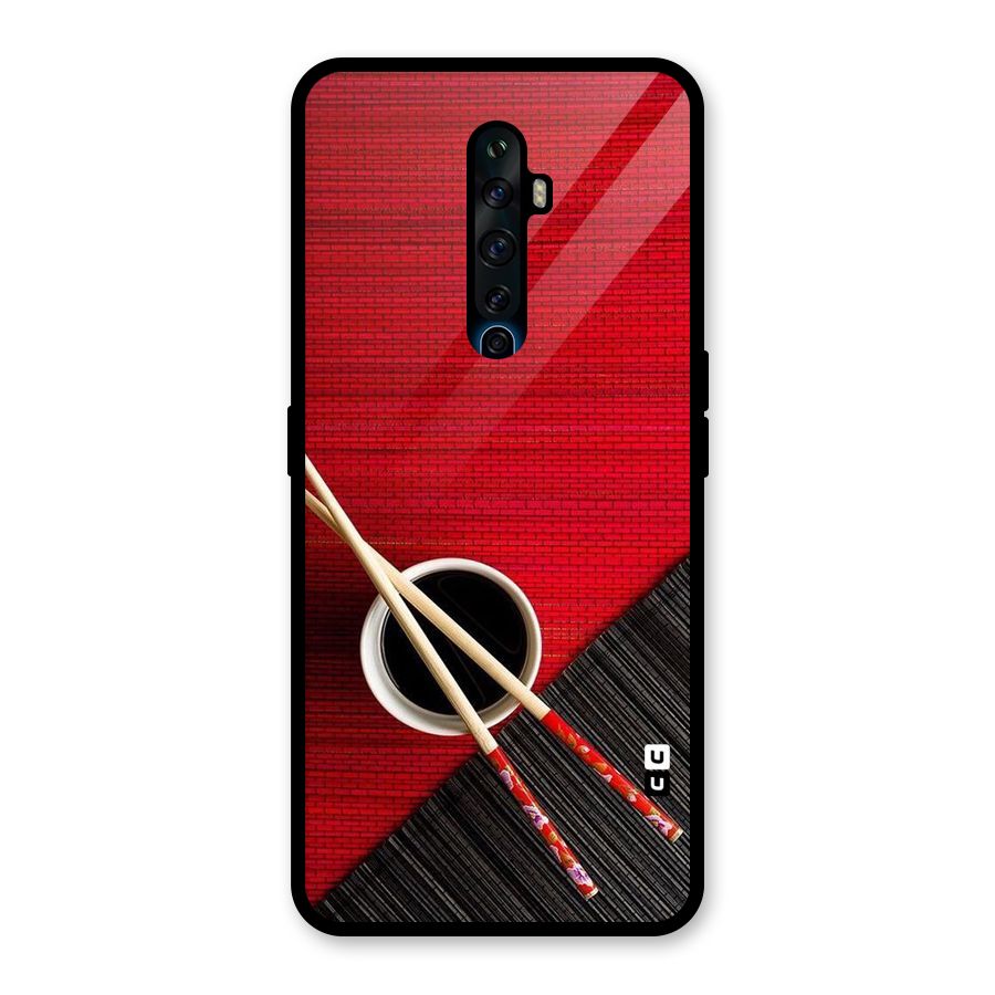 Cup Chopsticks Glass Back Case for Oppo Reno2 F