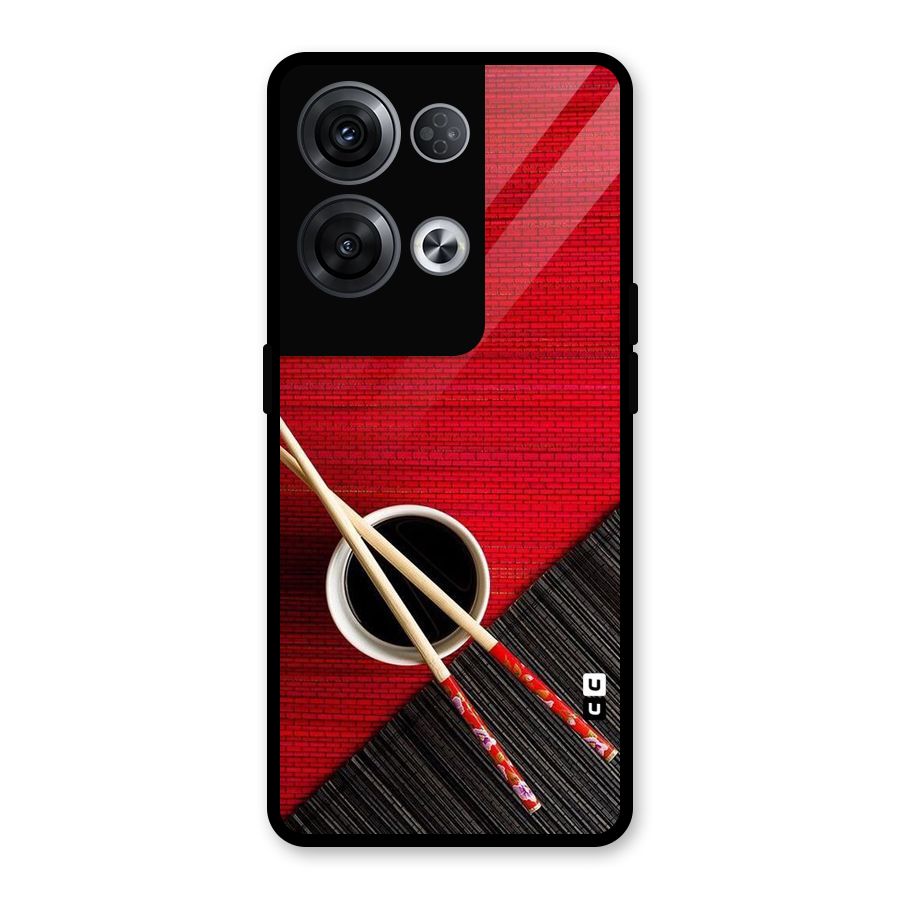 Cup Chopsticks Glass Back Case for Oppo Reno8 Pro 5G