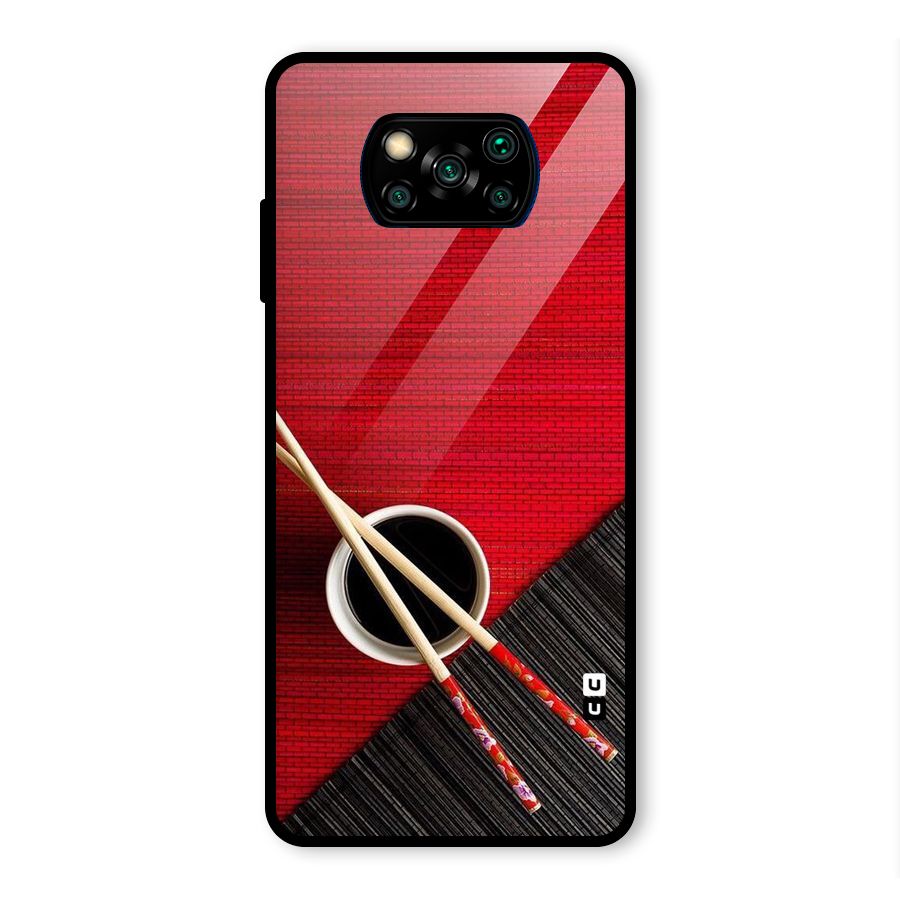 Cup Chopsticks Glass Back Case for Poco X3 Pro