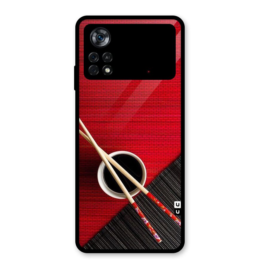 Cup Chopsticks Glass Back Case for Poco X4 Pro 5G