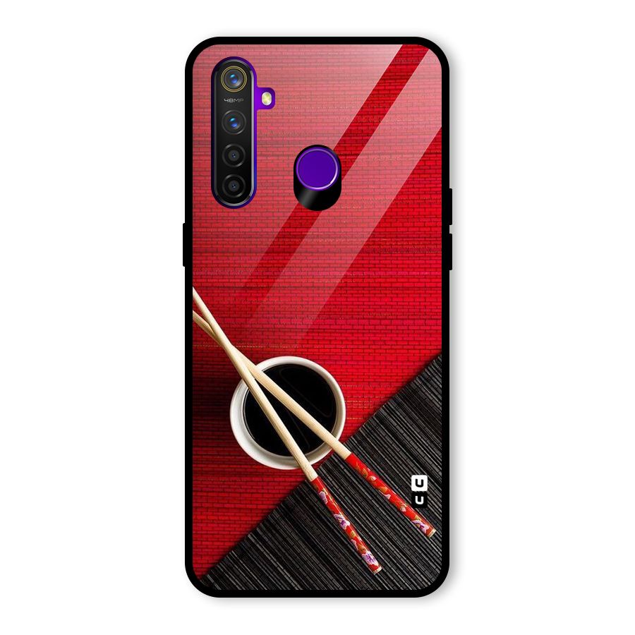 Cup Chopsticks Glass Back Case for Realme 5 Pro