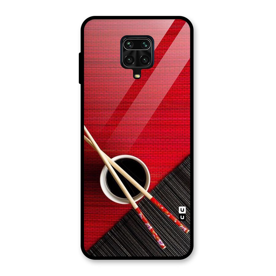 Cup Chopsticks Glass Back Case for Redmi Note 9 Pro Max