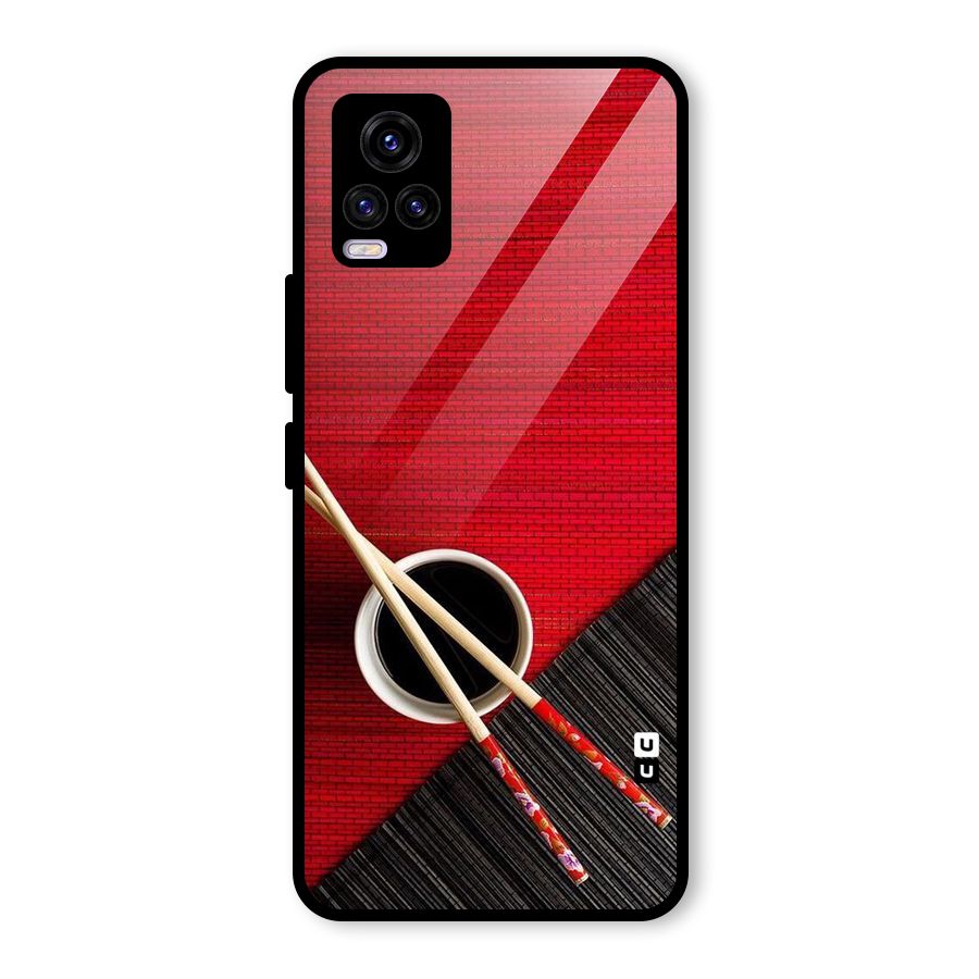 Cup Chopsticks Glass Back Case for Vivo V20