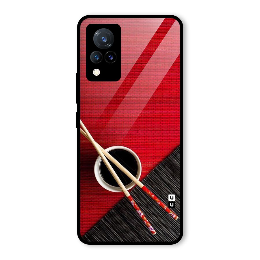 Cup Chopsticks Glass Back Case for Vivo V21 5G