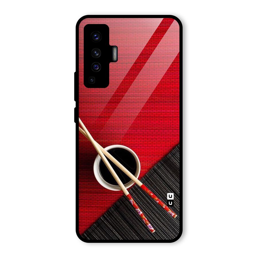 Cup Chopsticks Glass Back Case for Vivo X50