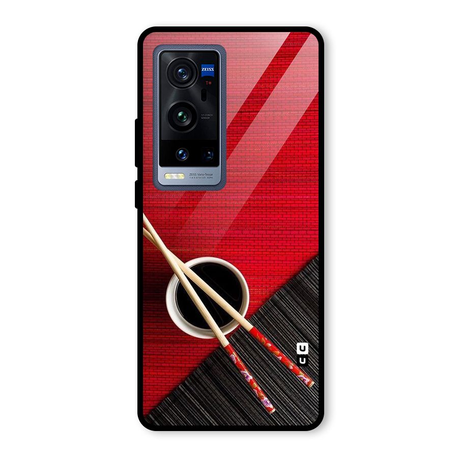 Cup Chopsticks Glass Back Case for Vivo X60 Pro Plus