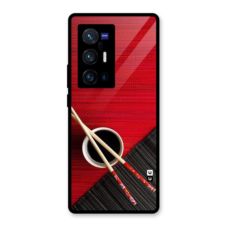 Cup Chopsticks Glass Back Case for Vivo X70 Pro Plus