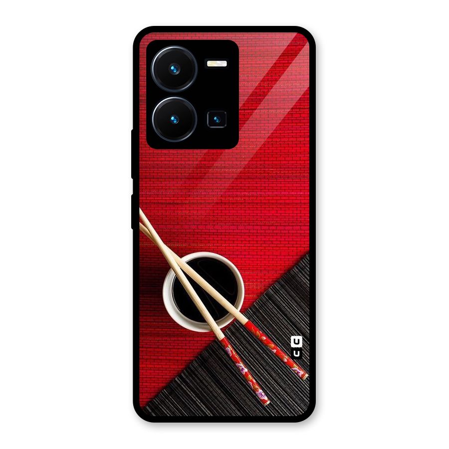 Cup Chopsticks Glass Back Case for Vivo Y35