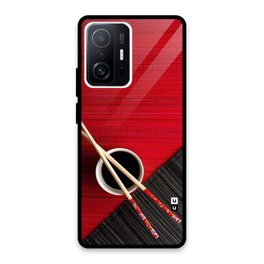 Cup Chopsticks Glass Back Case for Xiaomi 11T Pro