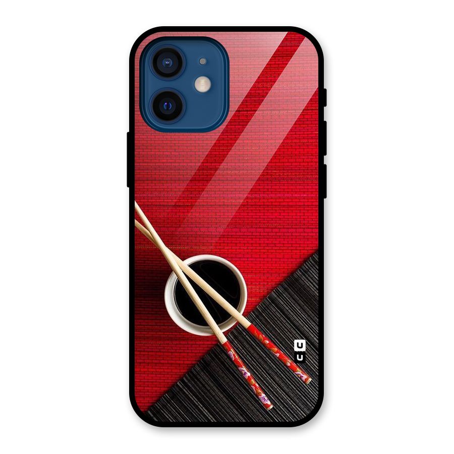 Cup Chopsticks Glass Back Case for iPhone 12 Mini