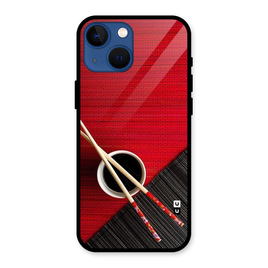 Cup Chopsticks Glass Back Case for iPhone 13 Mini