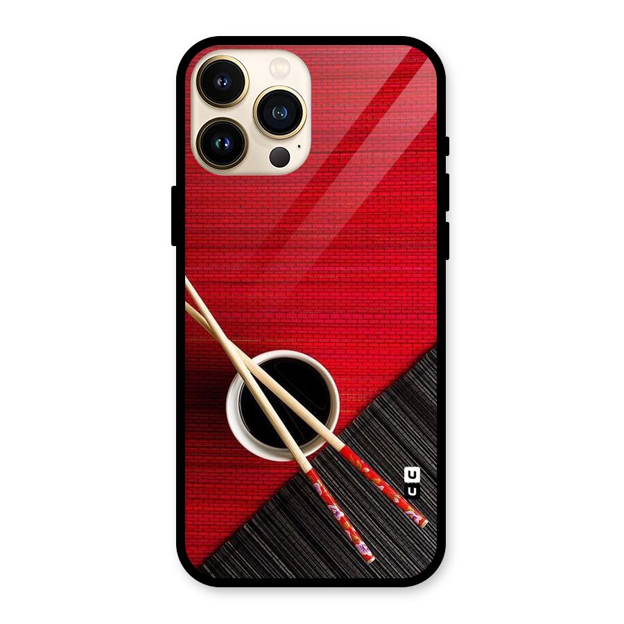 Cup Chopsticks Glass Back Case for iPhone 13 Pro Max
