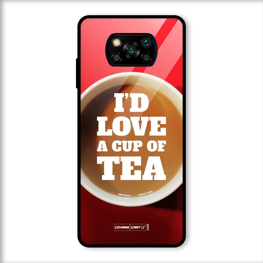 Cup of Tea Glass Back Case for Poco X3