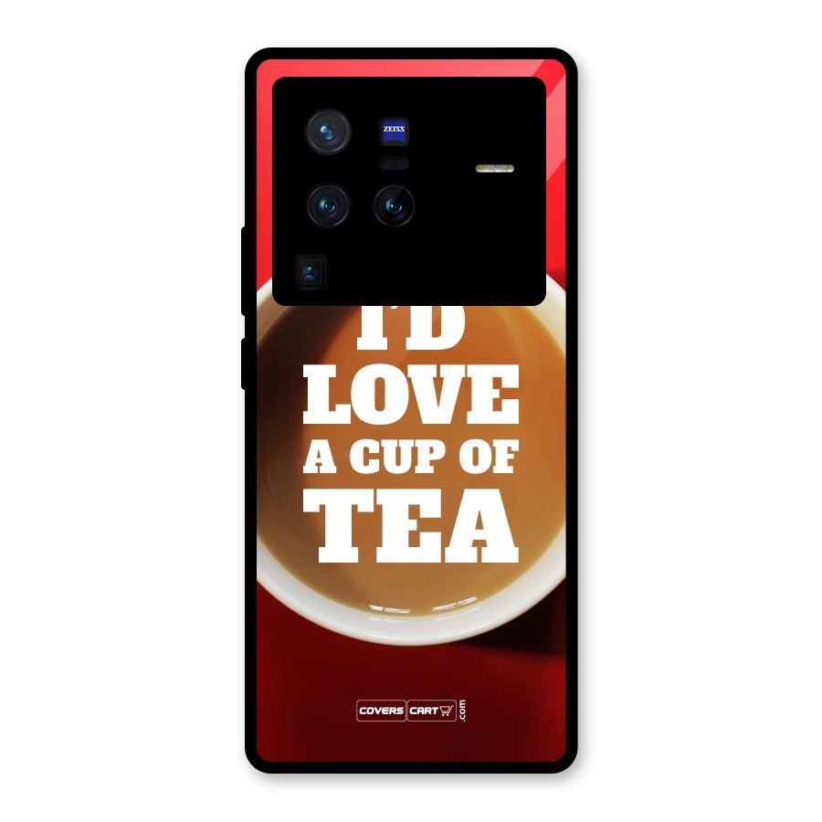 Cup of Tea Glass Back Case for Vivo X80 Pro