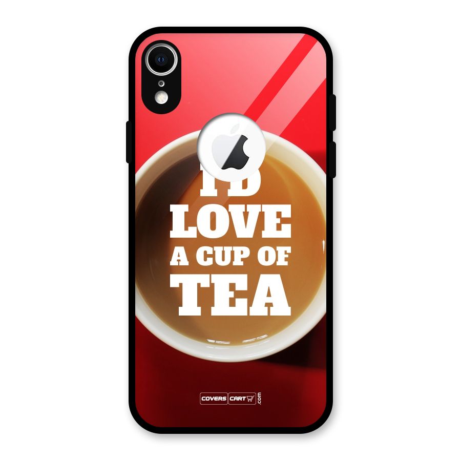 Cup of Tea Glass Back Case for iPhone XR Logo Cut