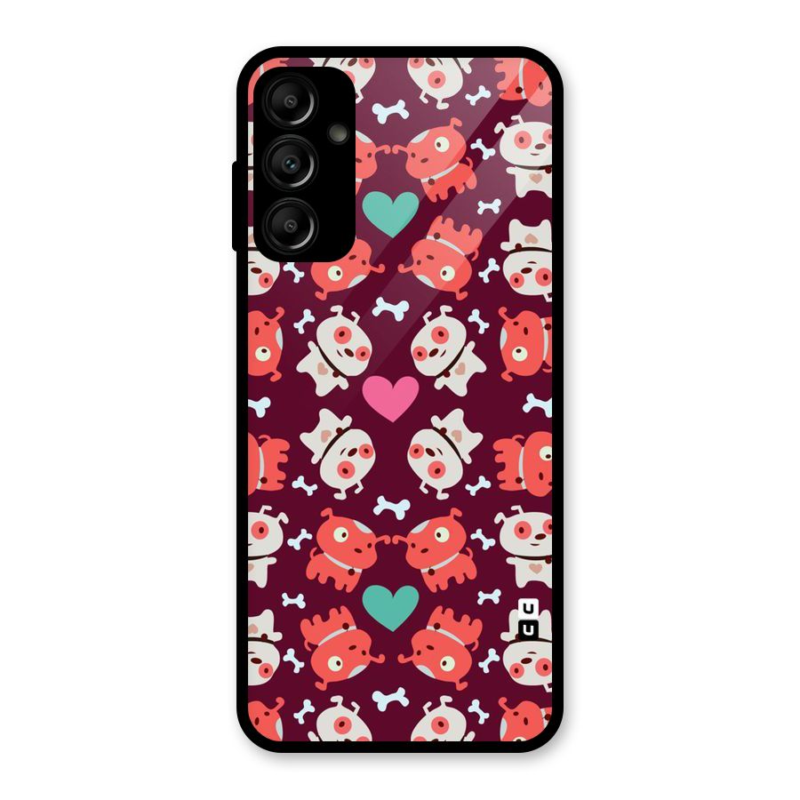 Cut Dog Design Glass Back Case for Galaxy A14 5G