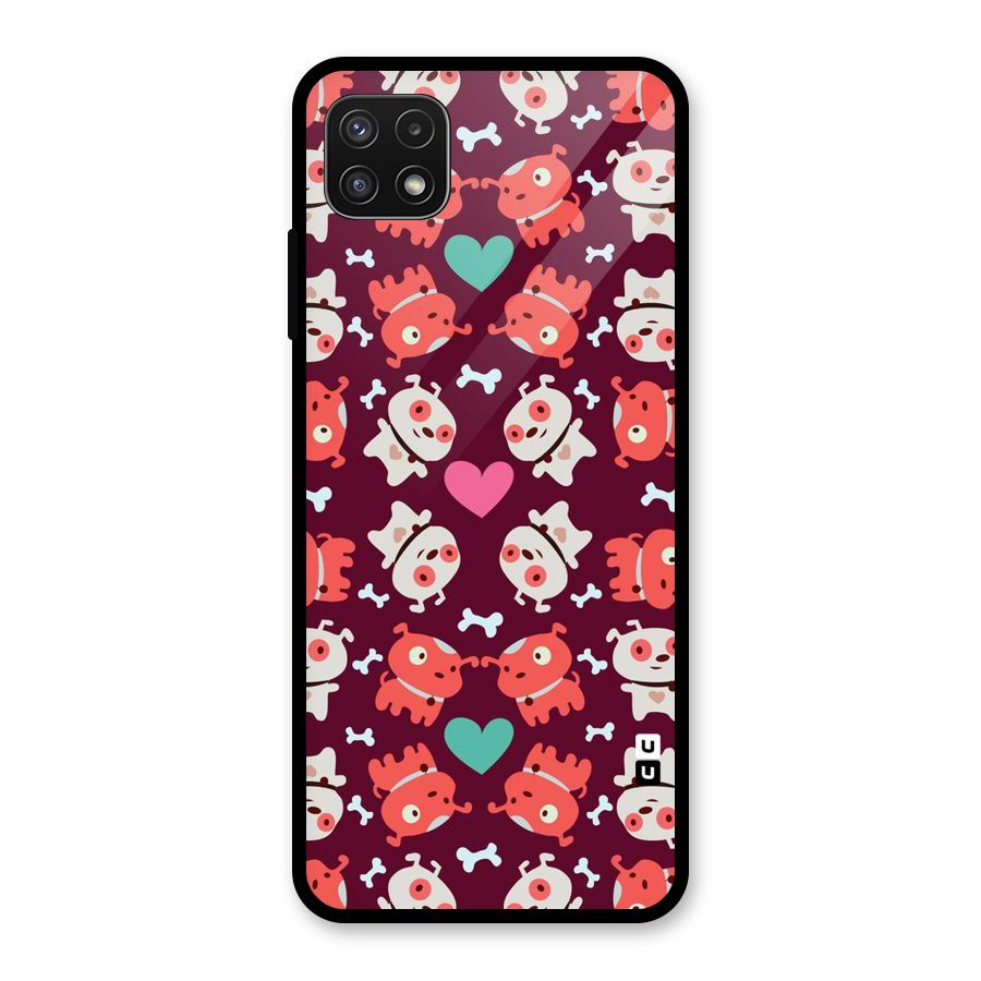Cut Dog Design Glass Back Case for Galaxy A22 5G