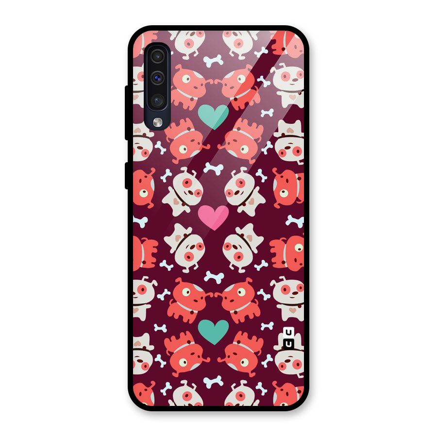 Cut Dog Design Glass Back Case for Galaxy A50