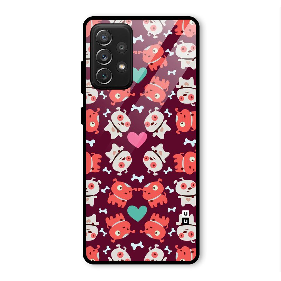 Cut Dog Design Glass Back Case for Galaxy A72