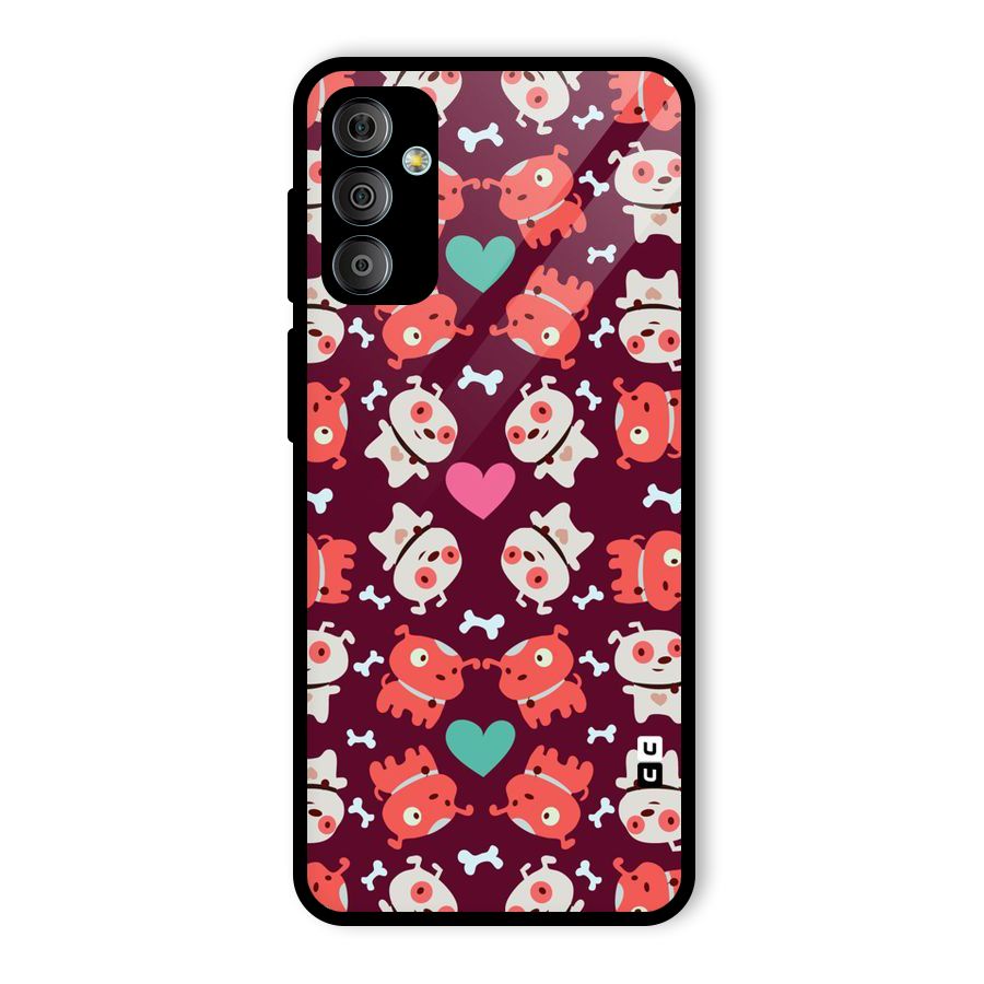 Cut Dog Design Glass Back Case for Galaxy F23