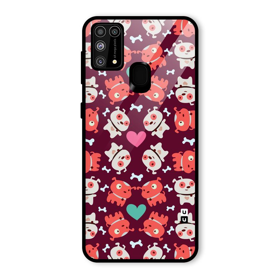 Cut Dog Design Glass Back Case for Galaxy F41