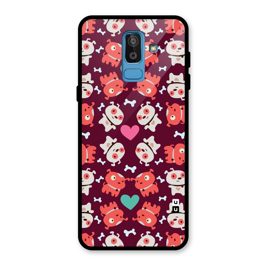 Cut Dog Design Glass Back Case for Galaxy J8