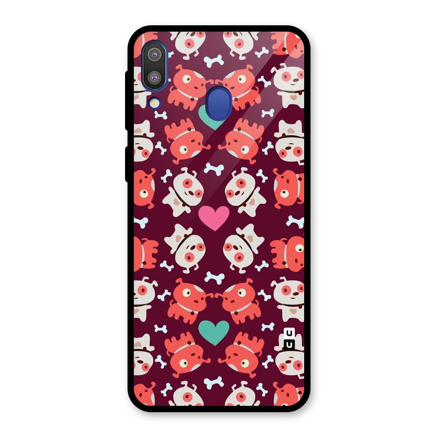 Cut Dog Design Glass Back Case for Galaxy M20