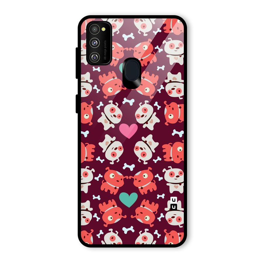 Cut Dog Design Glass Back Case for Galaxy M30s