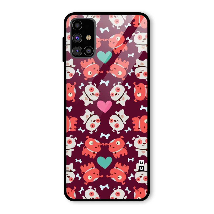 Cut Dog Design Glass Back Case for Galaxy M31s