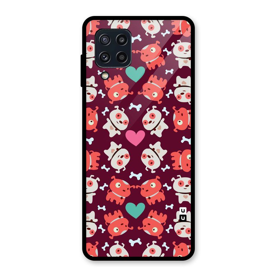 Cut Dog Design Glass Back Case for Galaxy M32
