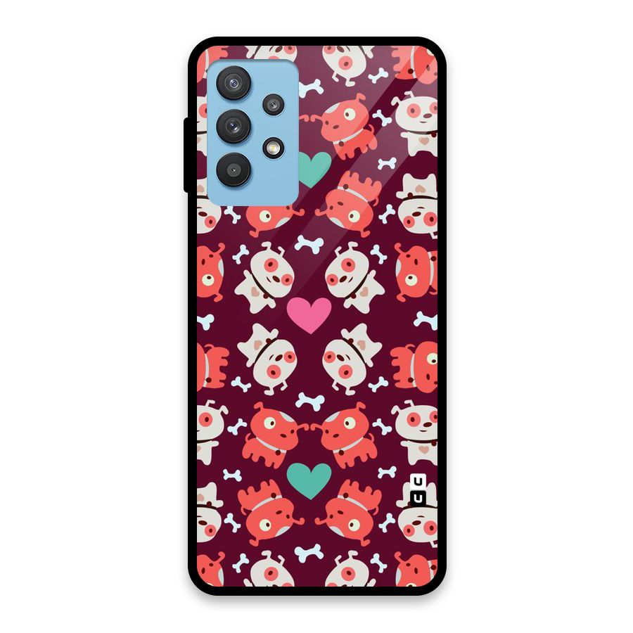 Cut Dog Design Glass Back Case for Galaxy M32 5G