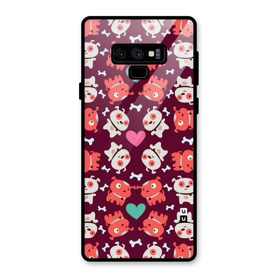 Cut Dog Design Glass Back Case for Galaxy Note 9