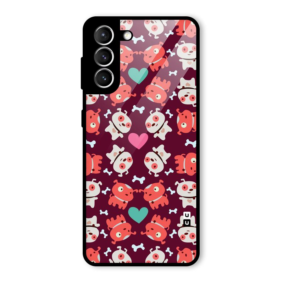 Cut Dog Design Glass Back Case for Galaxy S21 5G