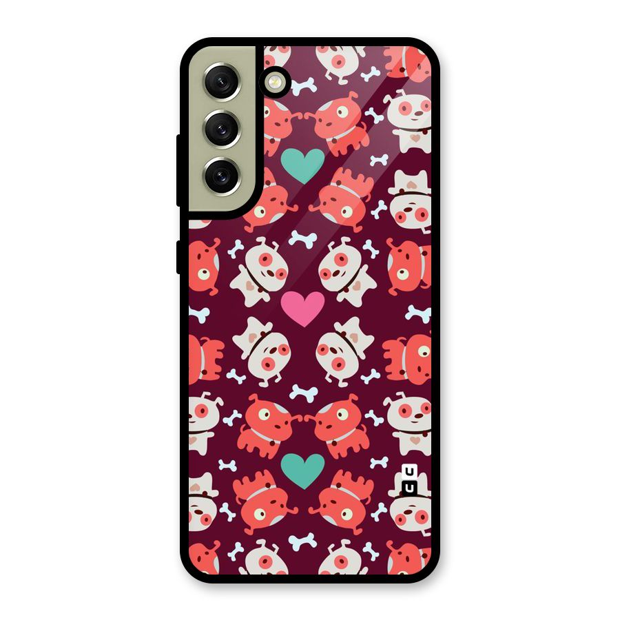 Cut Dog Design Glass Back Case for Galaxy S21 FE 5G