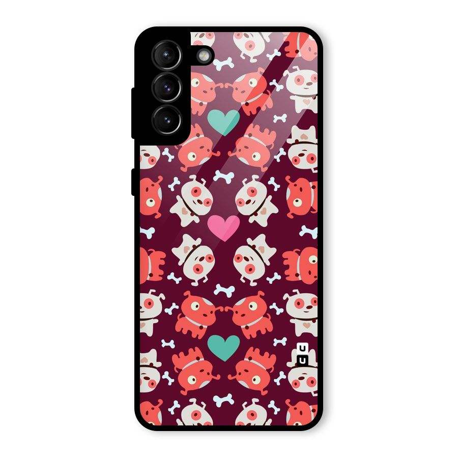 Cut Dog Design Glass Back Case for Galaxy S21 Plus