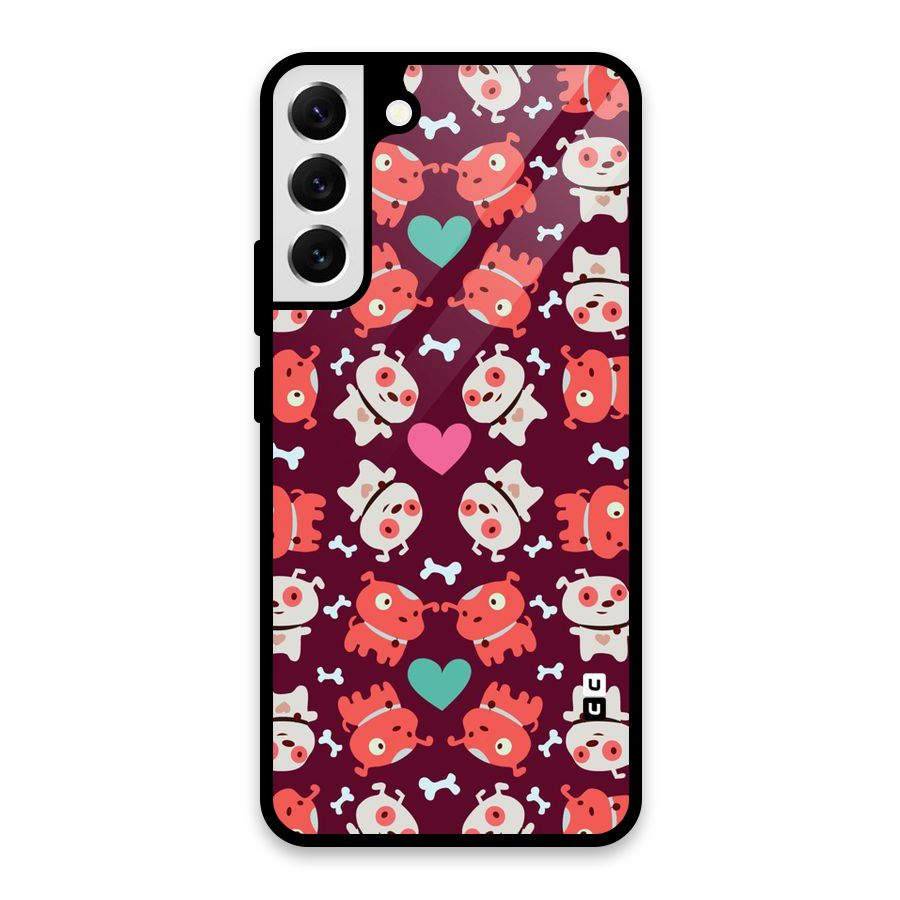 Cut Dog Design Glass Back Case for Galaxy S22 Plus 5G