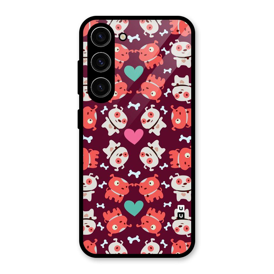 Cut Dog Design Glass Back Case for Galaxy S23
