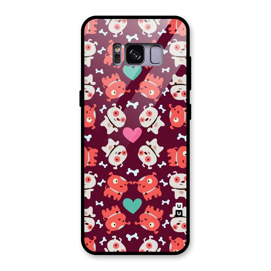 Cut Dog Design Glass Back Case for Galaxy S8