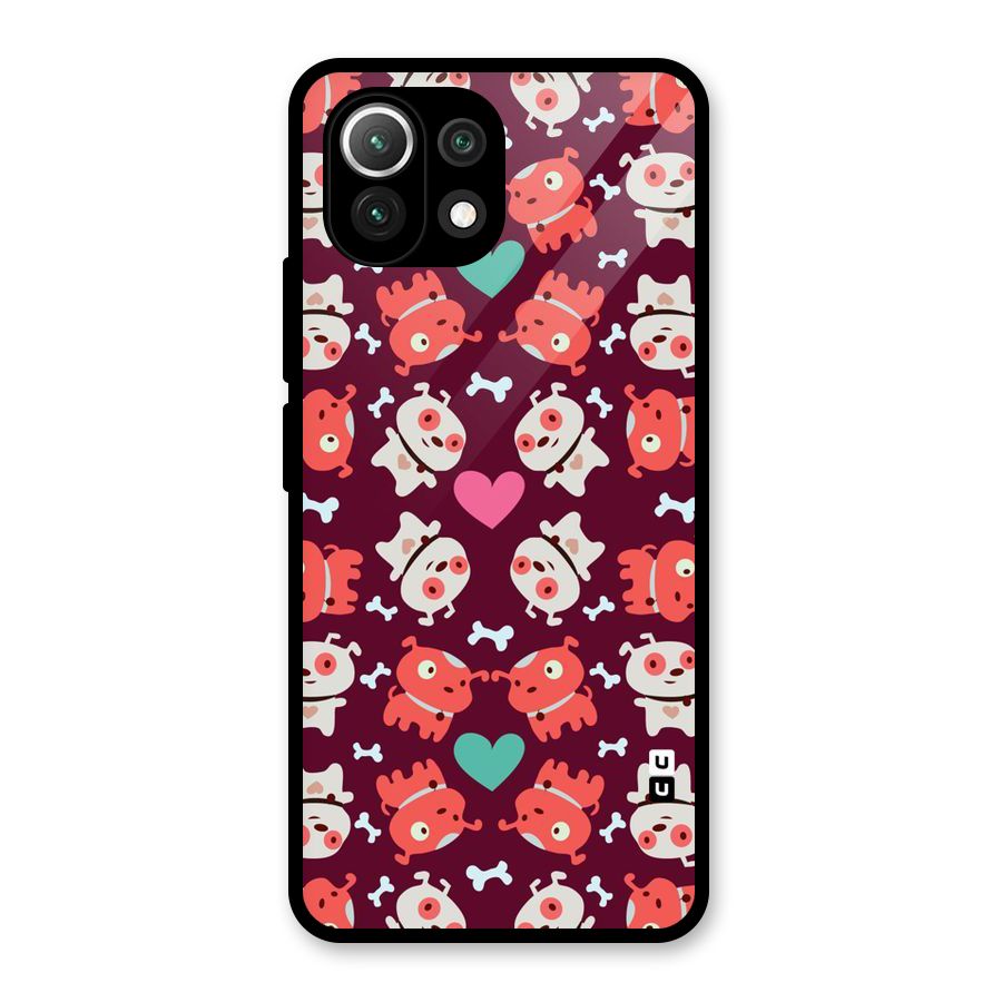 Cut Dog Design Glass Back Case for Mi 11 Lite