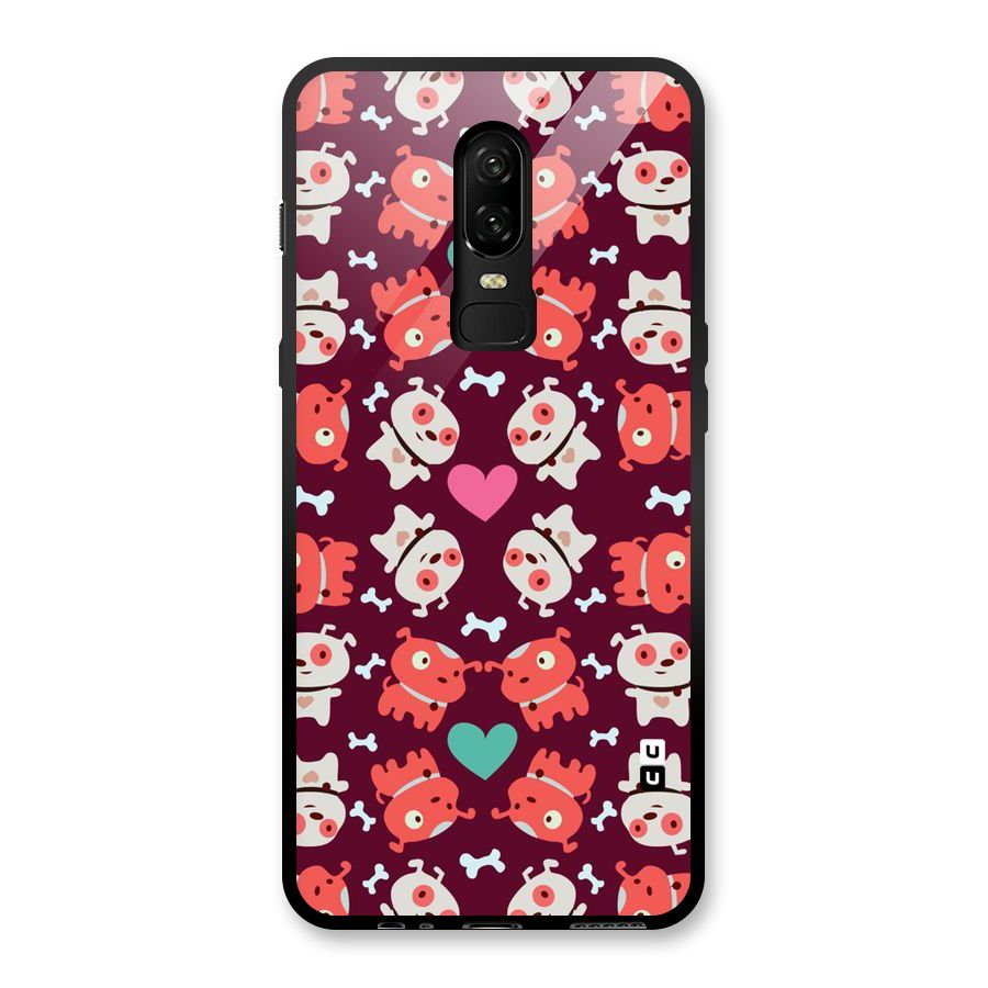 Cut Dog Design Glass Back Case for OnePlus 6