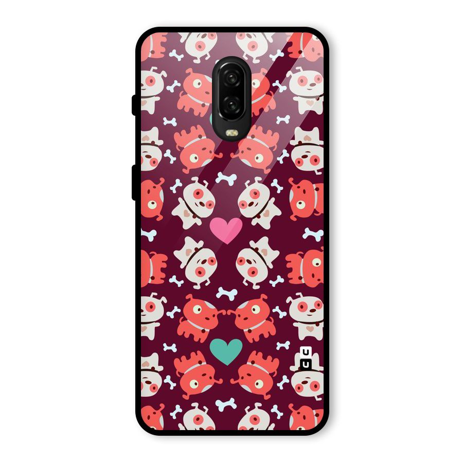 Cut Dog Design Glass Back Case for OnePlus 6T