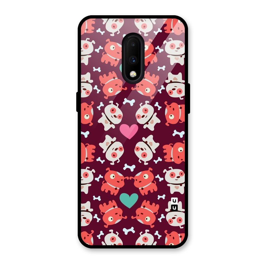 Cut Dog Design Glass Back Case for OnePlus 7