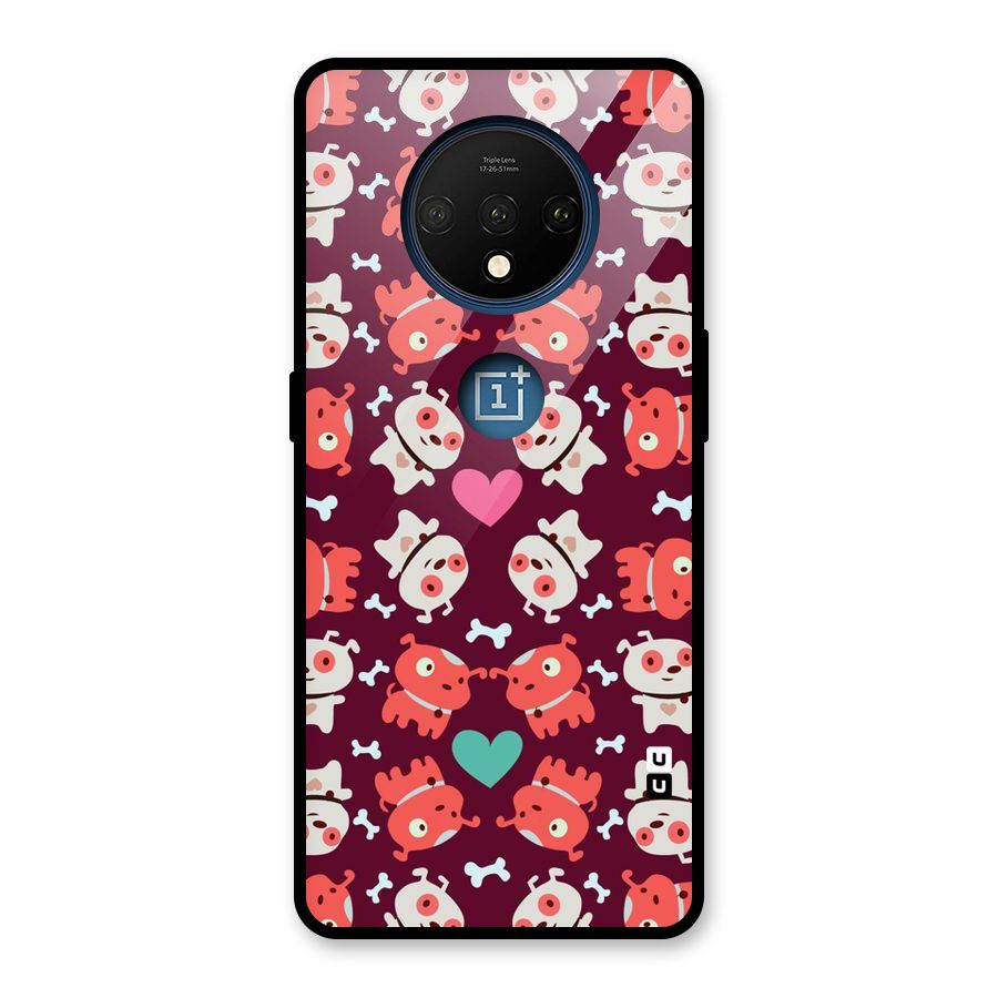 Cut Dog Design Glass Back Case for OnePlus 7T