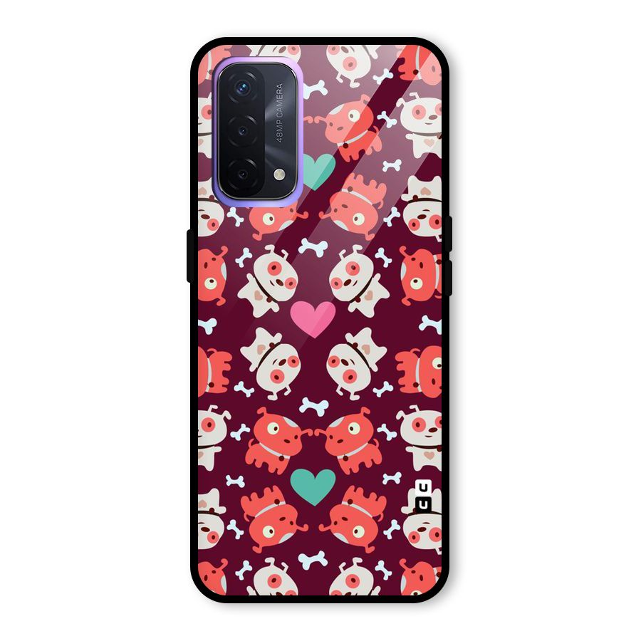 Cut Dog Design Glass Back Case for Oppo A74 5G